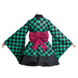 Anime Demon Slayer Kamado Tanjirou Kimono Lolita Vestido Cosplay Disfraz Navidad Carnaval Fiesta Traje