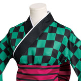 Anime Demon Slayer Kamado Tanjirou Kimono Lolita Vestido Cosplay Disfraz Navidad Carnaval Fiesta Traje