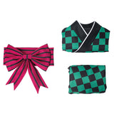 Anime Demon Slayer Kamado Tanjirou Kimono Lolita Vestido Cosplay Disfraz Navidad Carnaval Fiesta Traje