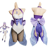 Juego Genshin Impact Keqing Coneja Cosplay Disfraz Traje Fiesta Creación Secundaria-DISFRAZDEDIADEBRUJAS.ES®