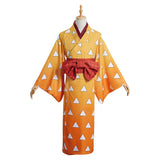 Anime Demon Slayer Agatsuma Zenitsu Kimono Cosplay Navidad Disfraz Vestido Carnaval Traje