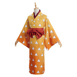 Anime Demon Slayer Agatsuma Zenitsu Kimono Cosplay Navidad Disfraz Vestido Carnaval Traje