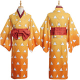 Anime Demon Slayer Agatsuma Zenitsu Kimono Cosplay Navidad Disfraz Vestido Carnaval Traje