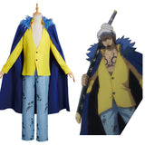 Anime One Piece Trafalgar D. Water Law Cosplay Disfraz Navidad Carnaval Fiesta Conjunto con Capa Traje