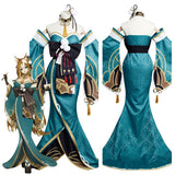 Juego Genshin Impact Señora Hina / Gorou Cosplay Navidad Disfraz Vestido Conjunto Carnaval Traje