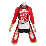 Juego Genshin Impact X Pizzahut - Amber Cosplay Sudadera Disfraz Traje Fiesta Navidad Carnaval