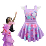 Anime Encanto Isabela Niños Cosplay Vestido Disfraz Falda de Ballet Navidad Carnaval Fiesta Traje