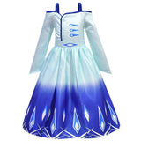 Frozen 2 Vestido Princesa Vestido Fiesta de Cumpleaños Reina Elsa Vestido para Niñas