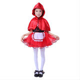 Halloween Caperucita Roja Cosplay Traje de Escenario Juego de Rol para Niñas