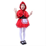 Halloween Caperucita Roja Cosplay Traje de Escenario Juego de Rol para Niñas