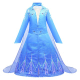 Frozen 2 Vestido de Fiesta Princesa Elsa Cosplay Vestido Azul para Niñas