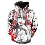 DARLING in the FRANXX 02 Sudadera Estampada con Capucha para Adultos Unisex