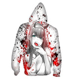 DARLING in the FRANXX 02 Sudadera Estampada con Capucha para Adultos Unisex