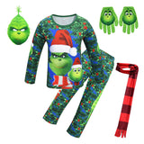 Grinch Cosplay How the Grinch Stole Camisa con Pantalones para Navidad para Niños