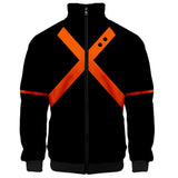 My Hero Academia Bakugo Katsuki Chaqueta con Cremallera y Cuello Alto Sudadera para Adultos Unisex