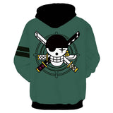 El Cazador de Piratas Roronoa Zoro Sudadera Estampada con Capucha para Adultos Unisex