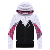 Hombre Araña Spider-Man: Into the Spider-Verse Gwen Stacy Sudadera con Cremallera para Adultos Unisex