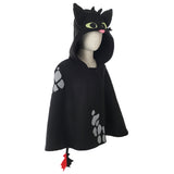 How to Train Your Dragon Night Fury Toothless Cosplay Capa Negra con Capucha para Niños