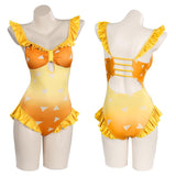 Anime Demon Slayer Agatsuma Zenitsu Cosplay Disfraz Traje de baño Halloween Carnaval Traje