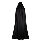 Bruja Terciopelo Negro Cárdigan Toga Capa Cosplay Disfraz Traje Fiesta Halloween Carnaval