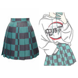 Anime Demon Slayer Kamado Tanjirou Cosplay Disfraz Traje Falda Creación Secundaria-DISFRAZDEDIADEBRUJAS.ES®