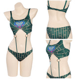 Anime JoJo’s Bizarre Adventure Jolyne Cujoh Cosplay Fiesta Disfraz Traje de Baño Bikini Creación Secundaria-DISFRAZDEDIADEBRUJAS.ES®