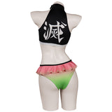 Anime Demon Slayer Kanroji Mitsuri Cosplay Fiesta Disfraz Traje de Baño Bikini Creación Secundaria-DISFRAZDEDIADEBRUJAS.ES®