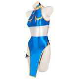 Juego Street Fighter Chun Li Cosplay Fiesta Disfraz Traje de Baño Bikini Creación Secundaria-DISFRAZDEDIADEBRUJAS.ES®