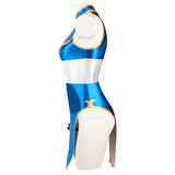 Juego Street Fighter Chun Li Cosplay Fiesta Disfraz Traje de Baño Bikini Creación Secundaria-DISFRAZDEDIADEBRUJAS.ES®