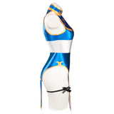 Juego Street Fighter Chun Li Cosplay Fiesta Disfraz Traje de Baño Bikini Creación Secundaria-DISFRAZDEDIADEBRUJAS.ES®