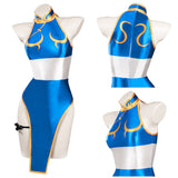 Juego Street Fighter Chun Li Cosplay Fiesta Disfraz Traje de Baño Bikini Creación Secundaria-DISFRAZDEDIADEBRUJAS.ES®