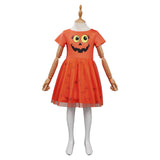 Niños Calabaza Cosplay Disfraz Traje Vestido Falda Navidad Conjunto Carnaval