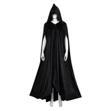 Bruja Terciopelo Negro Cárdigan Toga Capa Cosplay Disfraz Traje Fiesta Halloween Carnaval