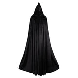 Bruja Terciopelo Negro Cárdigan Toga Capa Cosplay Disfraz Traje Fiesta Halloween Carnaval