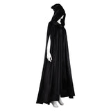 Bruja Terciopelo Negro Cárdigan Toga Capa Cosplay Disfraz Traje Fiesta Halloween Carnaval