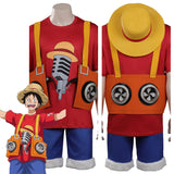 Anime One Piece Red Monkey D. Luffy Cosplay Disfraz Traje Fiesta