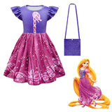 Anime La Princesa Rapunzel Niños Verano Cosplay Navidad Disfraz Traje Vestido