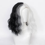 Película Cruella de Vi-Cruella Cosplay Peluca Cabello Sintético Resistente al Calor Carnival Halloween Fiesta