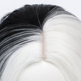 Película Cruella de Vi-Cruella Cosplay Peluca Cabello Sintético Resistente al Calor Carnival Halloween Fiesta