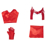 Series de TV WandaVision Scarlet Witch Wanda Maximoff Niños Cosplay Carnaval Halloween Disfraz Fiesta Conjunto Per.