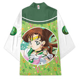 Anime Sailor Moon Sailor Jupiter Cosplay Kimono Cárdigan Abrigo Toga Capa Pijama Casual