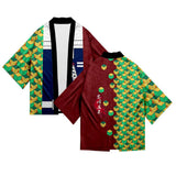 Demon Slayer Guardianes de la Noche Kimono Tomioka Giyuu Halloween Cosplay Capa Unisex con Llavero