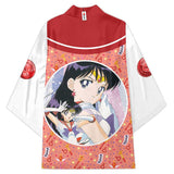 Anime Sailor Moon Sailor Mars Cosplay Kimono Cárdigan Abrigo Toga Capa Pijama Casual