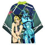 Anime JoJo‘s Bizarre Adventure - Jolyne Cujoh Cosplay Capa Kimono Cárdigan Abrigo Toga Pijama Casual