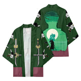 Anime One Piece Zoro Cosplay Capa Kimono Cárdigan Abrigo Toga Pijama Casual