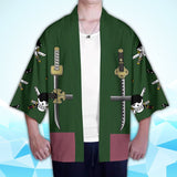 Anime One Piece Zoro Cosplay Capa Kimono Cárdigan Abrigo Toga Pijama Casual