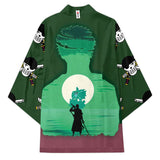 Anime One Piece Zoro Cosplay Capa Kimono Cárdigan Abrigo Toga Pijama Casual