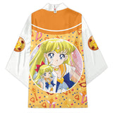 Anime Sailor Moon Sailor Venus Cosplay Kimono Cárdigan Abrigo Toga Capa Pijama Casual