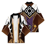 Juego Genshin Impact Zhongli Kimono Cárdigan Abrigo Toga Capa Pijama Cosplay Halloween Impreso