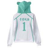 Haikyuu!! Sudadera con Cordón de Orejas de Gato Oikawa Tooru Cosplay Sudadera Estampada para Niños